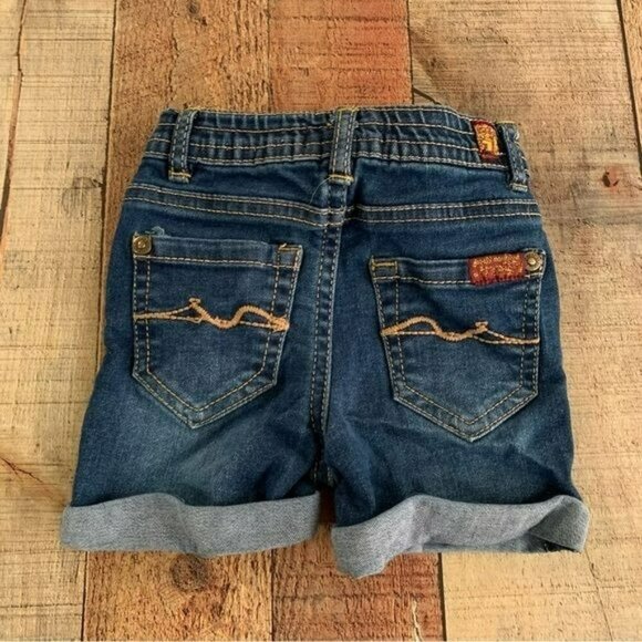 7 for all mankind baby girls size 12M cuffed denim shorts - Picture 4 of 5